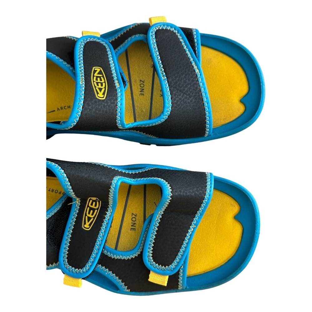 Keen Big Kids Knotch Creek Open Toe Sandals Water Shoes Black Blue Size 5 - Picture 7 of 9